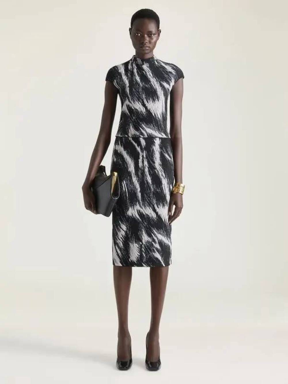 Givenchy Pencil Midi SKIRT in Grey Mix Jacquard S